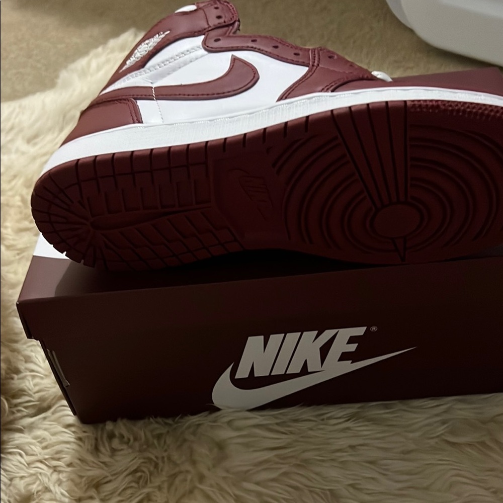 Nike Burgundy and White High-Top Sneakers - Picture 3 of 3